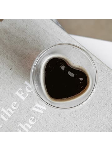 Eulenschnitt Glas "Herz" in Transparent/ Schwarz - 250 ml