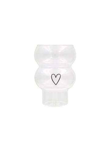Eulenschnitt Glas "Herz" in Transparent/ Schwarz - 450 ml