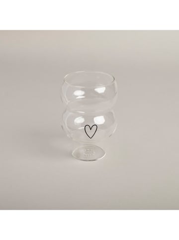 Eulenschnitt Glas "Herz" in Transparent/ Schwarz - 450 ml