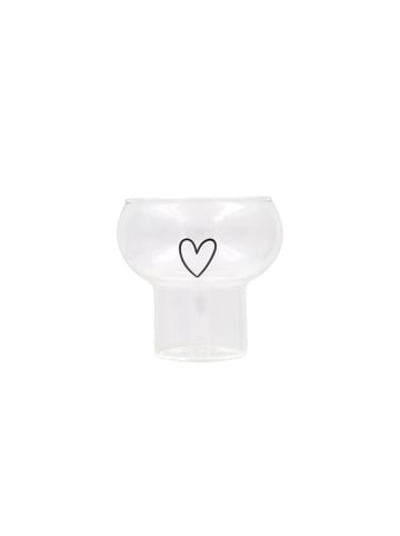 Eulenschnitt Glas "Herz" in Transparent/ Schwarz - 270 ml