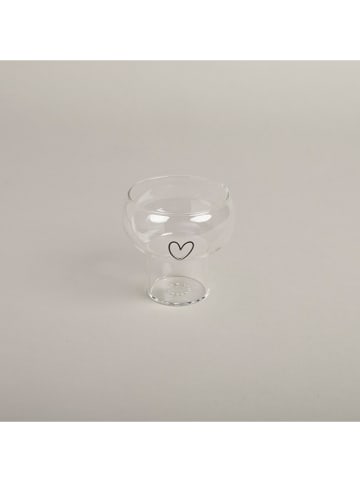 Eulenschnitt Glas "Herz" in Transparent/ Schwarz - 270 ml