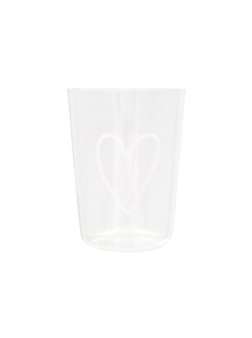 Eulenschnitt To-Go-Trinkglas "Herz" in Transparent/ Weiß - 430 ml