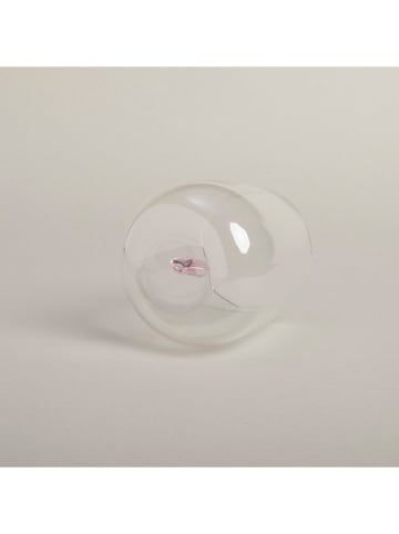 Eulenschnitt Trinkglas "Herzfigur" in Transparent/ Rosa - 400 ml