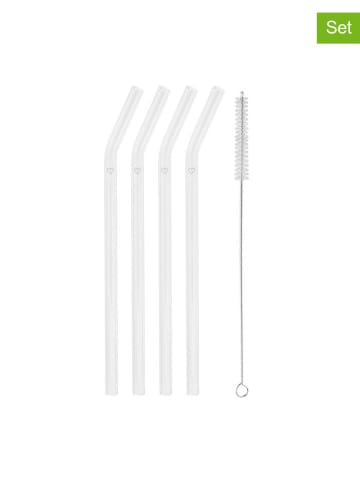 Eulenschnitt 4-delige set: rietjes transparant - (H)20 cm