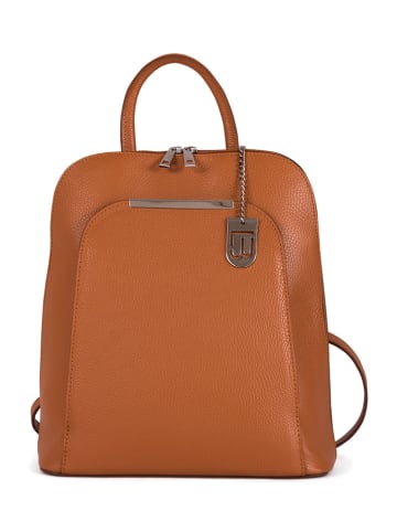 Lucca Baldi Skórzany plecak "Cervia" w kolorze karmelowym - 33 x 35 x 12 cm