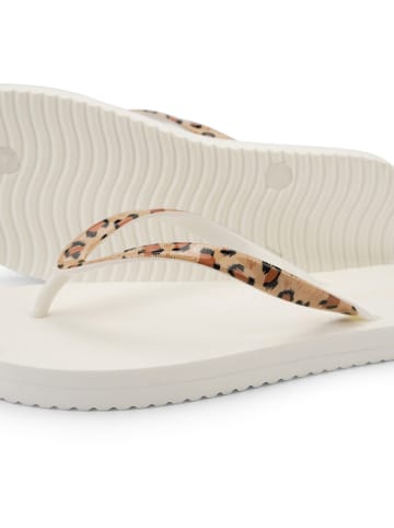 Flip Flop Zehentrenner "Easy*leo" in Weiß/ Beige/ Braun