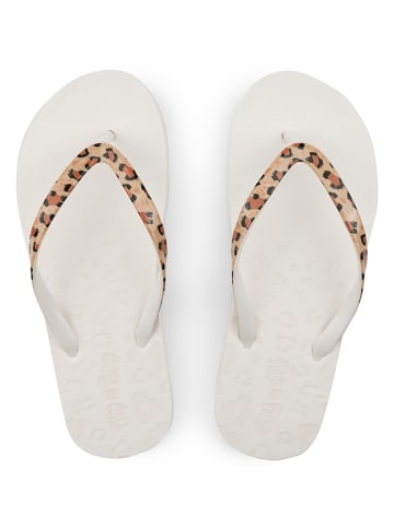 Flip Flop Zehentrenner "Easy*leo" in Weiß/ Beige/ Braun