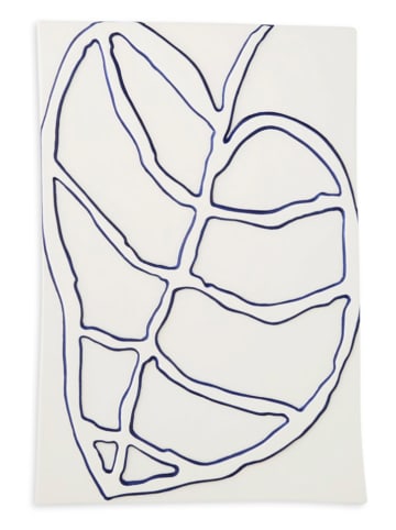 Kähler Wanddecoratie "Blad" wit/donkerblauw - (B)28 x (H)41 cm