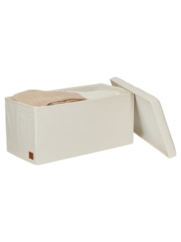 STORE IT Hocker w kolorze kremowym ze schowkiem - 76 x 38 x 38 cm