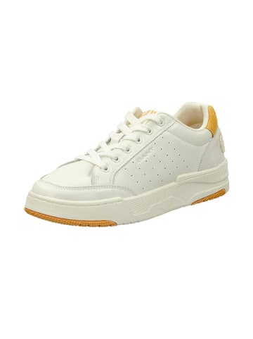 GANT Footwear Leder-Sneakers "Ellizy" in Weiß/ Gelb in Weiß/ Gelb