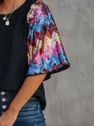 Milan Kiss Blouse zwart/meerkleurig