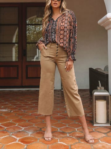 Milan Kiss Blouse zwart/camel