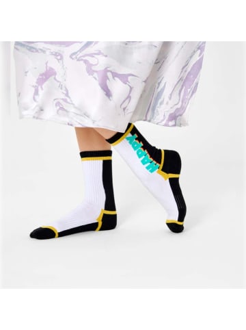 Happy Socks Skarpety "Happy text" w kolorze czarno-białym