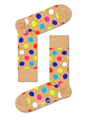Happy Socks Sokken "Big dot" beige/meerkleurig