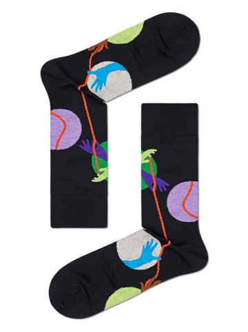 Happy Socks Skarpety "Puppet" w kolorze kremowo-lawendowo-czarnym