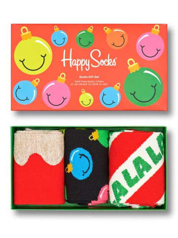 Happy Socks 3-delige geschenkset rood/zwart
