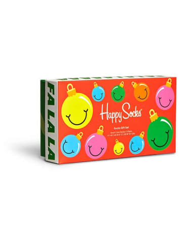 Happy Socks 3-delige geschenkset rood/zwart