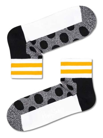 Happy Socks Skarpety "Big dot" w kolorze szaro-czarno-białym