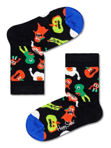 Happy Socks Skarpety "Halloween Monsters" w kolorze czarnym ze wzorem