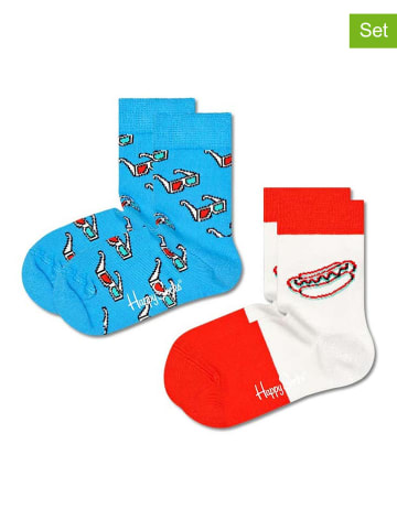 Happy Socks 2-delige set: sokken "Hotdog" lichtblauw/meerkleurig
