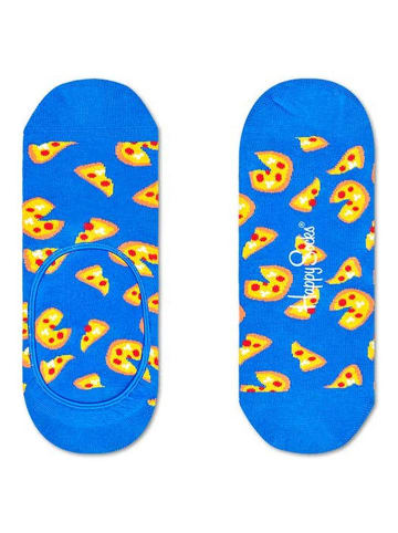 Happy Socks Voetjes "Pizza Liner" blauw/geel