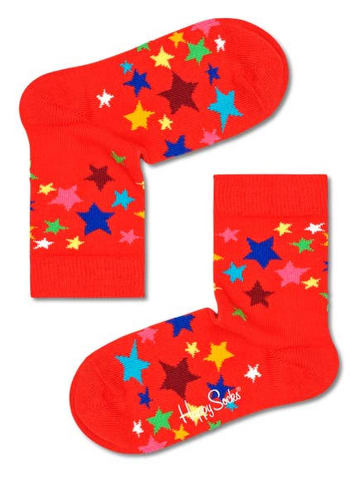 Happy Socks Skarpety "Stars" w kolorze czerwonym ze wzorem