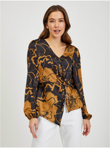 orsay Bluse in Anthrazit/ Camel