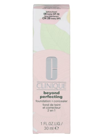 Clinique Foundation "Beyond Perfecting - 28 Ivory", 30 ml