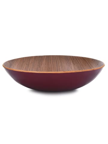DUKA Dekoschale in Hellbraun/ Bordeaux- Ø 32 cm