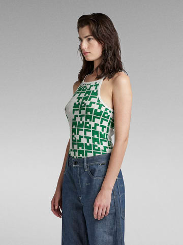 G-Star Top in Weiß/ Grün