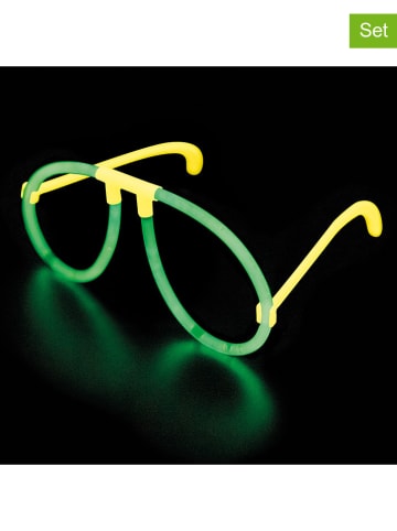 amscan 2-delige set: kniklicht brillen geel/groen