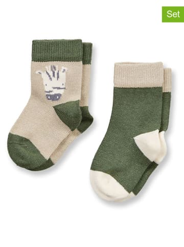 Sense Organics 2-delige set: babysokken "Palti" beige/kaki