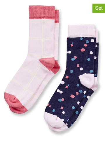 Sense Organics 2-delige set: sokken "Loris" lichtroze/donkerblauw
