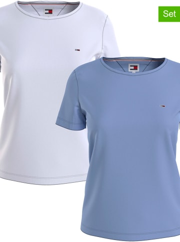 Tommy Hilfiger 2er-Set: Shirts in Hellblau/ Blau