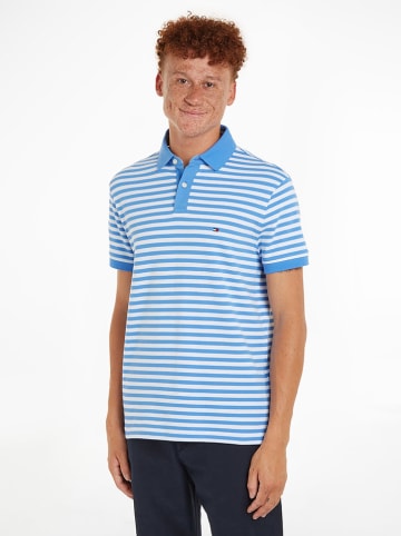 Tommy Hilfiger Koszulka polo w kolorze błękitno-białym