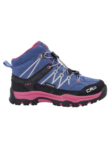 CMP Skórzane botki trekkingowe "Rigel" w kolorze niebiesko-różowym
