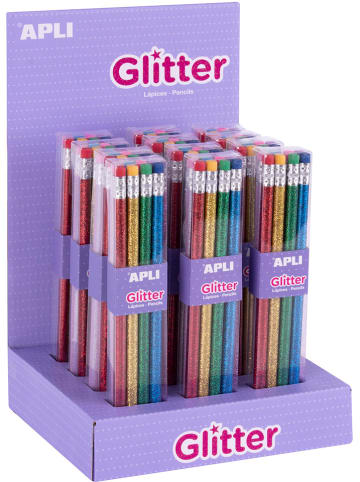 Magni 8-delige set: glitterpotloden meerkleurig