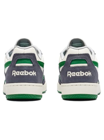 Reebok Skórzane sneakersy "BB 4000 II" w kolorze biało-szaro-zielonym