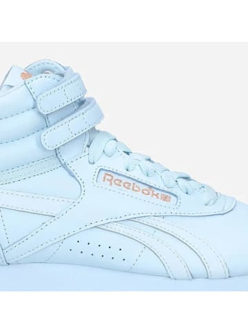 Reebok Skórzane sneakersy "Cardi B Hi" w kolorze błękitnym