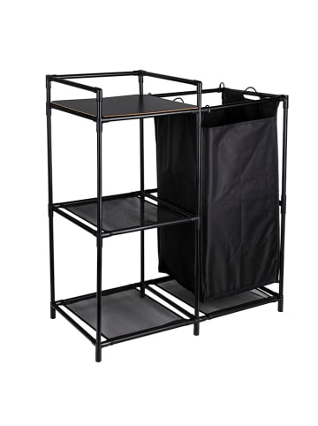 Nordheim Wasgoedkast zwart - (B)69 x (H)77 x (T)36,5 cm