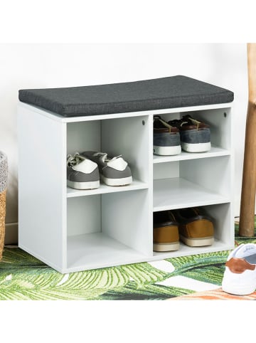 Nordheim Schoenenkast wit/grijs - (B)51,5 x (H)48 x (D)29,5 cm