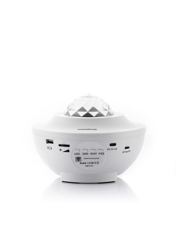 InnovaGoods Bluetooth-Lautsprecher mit LED-Leuchte in Weiß - (H)12,5 x Ø 17 cm