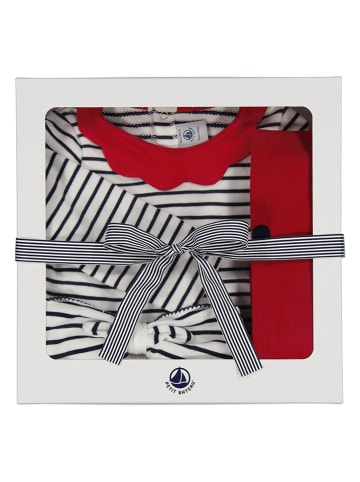 PETIT BATEAU 3tlg. Outfit in Schwarz/ Weiß/ Rot