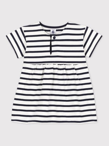 PETIT BATEAU Kleid in Dunkelblau/ Weiß