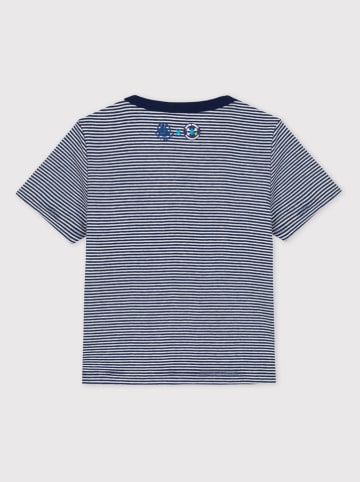 PETIT BATEAU Shirt in Dunkelblau/ WeiÃŸ