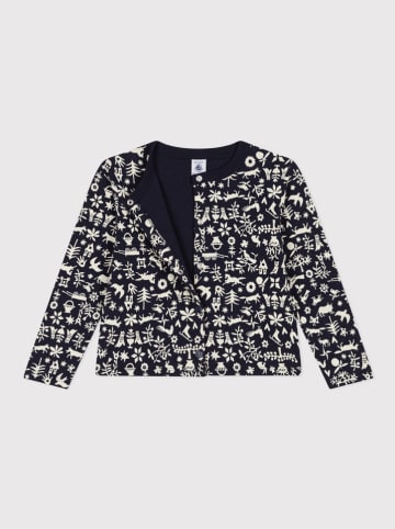 PETIT BATEAU Cardigan in Schwarz/ WeiÃŸ