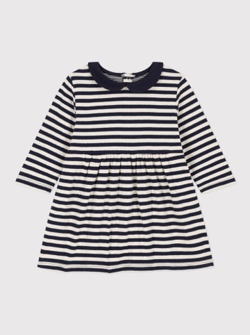 PETIT BATEAU Kleid in Dunkelblau/ Weiß