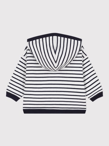 PETIT BATEAU Sweatjacke in Dunkelblau/ Weiß