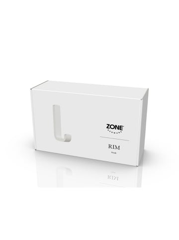 Zone Denmark Wandhaak "Rim" wit - (B)2 x (H)8,5 x (D)4 cm