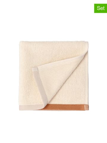 SÖDAHL 2er-Set: Waschlappen "Contrast" in Creme/ Hellbraun - (L)30 x (B)30 cm